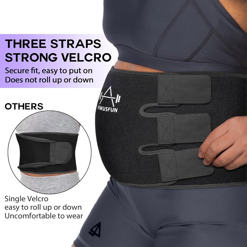 VIMUSFUN Waist Trimmer for Women Belly Fat, Sweat Waist Trainer Stomach Wraps for Weight Loss, Exercise Sweat Bands, Sauna Belts Black - Image 4